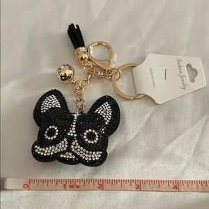Fashion Jewelry Black and White Dog Keychain